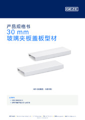 30 mm 玻璃夹板盖板型材 产品规格书 ZH