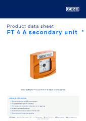 FT 4 A secondary unit  * Product data sheet EN