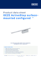 GEZE ActiveStop surface-mounted configured  * Product data sheet EN