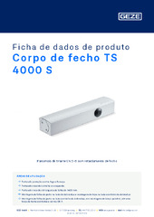 Corpo de fecho TS 4000 S Ficha de dados de produto PT