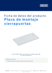Placa de montaje cierrapuertas Ficha de datos del producto ES