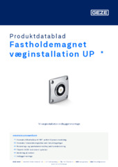 Fastholdemagnet væginstallation UP  * Produktdatablad DA