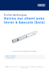 Verrou sur chant avec levier à bascule (bois) Fiche technique FR