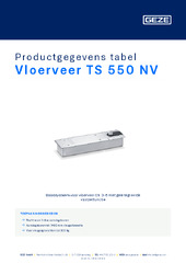 Vloerveer TS 550 NV Productgegevens tabel NL