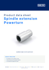 Spindle extension Powerturn Product data sheet EN