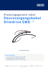 Deurovergangskabel Slimdrive EMD  * Productgegevens tabel NL