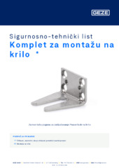 Komplet za montažu na krilo  * Sigurnosno-tehnički list HR