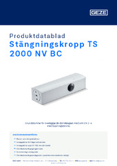 Stängningskropp TS 2000 NV BC Produktdatablad SV