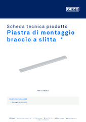 Piastra di montaggio braccio a slitta  * Scheda tecnica prodotto IT