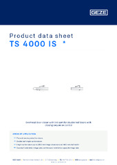 TS 4000 IS  * Product data sheet EN