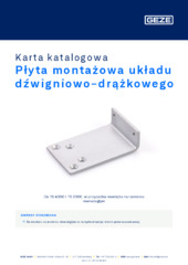 Płyta montażowa układu dźwigniowo-drążkowego Karta katalogowa PL