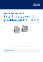 Sats ändstycken för glasklämplatta 30 mm Produktdatablad SV