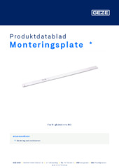 Monteringsplate  * Produktdatablad NB