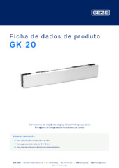 GK 20 Ficha de dados de produto PT