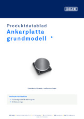 Ankarplatta grundmodell  * Produktdatablad SV