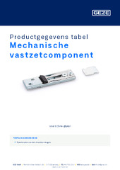 Mechanische vastzetcomponent Productgegevens tabel NL