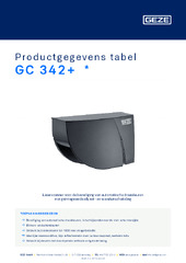 GC 342+  * Productgegevens tabel NL