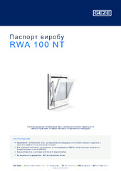 RWA 100 NT Паспорт виробу UK