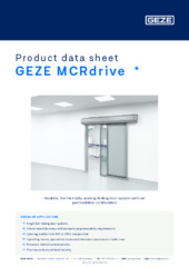 GEZE MCRdrive  * Product data sheet EN