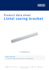Lintel casing bracket Product data sheet EN
