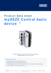 myGEZE Control basic device  * Product data sheet EN