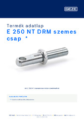 E 250 NT DRM szemes csap  * Termék adatlap HU