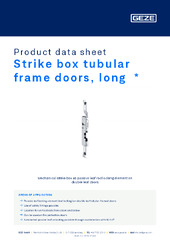 Strike box tubular frame doors, long  * Product data sheet EN