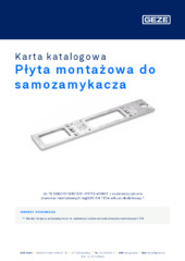 Płyta montażowa do samozamykacza Karta katalogowa PL