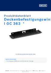 Deckenbefestigungswinkel GC 363  * Produktdatenblatt DE