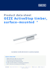 GEZE ActiveStop timber, surface-mounted  * Product data sheet EN