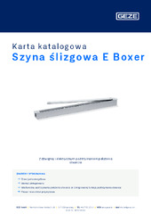 Szyna ślizgowa E Boxer Karta katalogowa PL