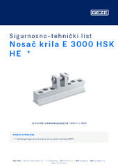 Nosač krila E 3000 HSK HE  * Sigurnosno-tehnički list HR