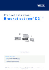 Bracket set roof D3  * Product data sheet EN