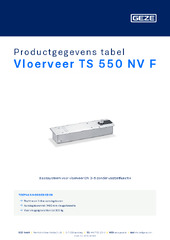 Vloerveer TS 550 NV F Productgegevens tabel NL
