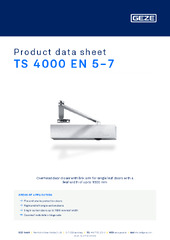 TS 4000 EN 5-7 Product data sheet EN