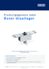 Boxer draailager Productgegevens tabel NL