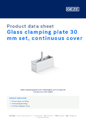 Glass clamping plate 30 mm set, continuous cover Product data sheet EN