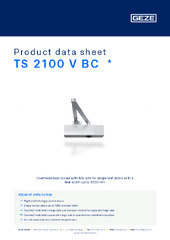 TS 2100 V BC  * Product data sheet EN