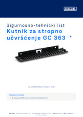 Kutnik za stropno učvršćenje GC 363  * Sigurnosno-tehnički list HR