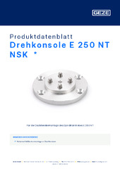 Drehkonsole E 250 NT NSK  * Produktdatenblatt DE