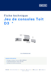 Jeu de consoles Toit D3  * Fiche technique FR