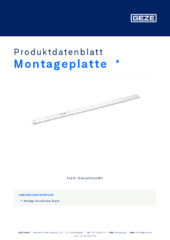 Montageplatte  * Produktdatenblatt DE