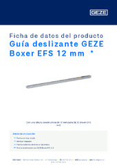 Guía deslizante GEZE Boxer EFS 12 mm  * Ficha de datos del producto ES