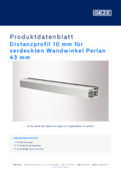 Distanzprofil 10 mm für verdeckten Wandwinkel Perlan 43 mm Produktdatenblatt DE