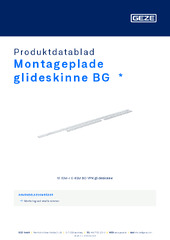 Montageplade glideskinne BG  * Produktdatablad DA