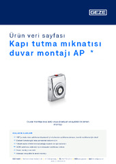 Kapı tutma mıknatısı duvar montajı AP  * Ürün veri sayfası TR