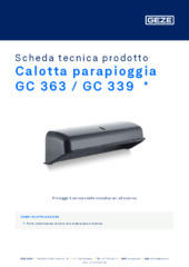 Calotta parapioggia GC 363 / GC 339  * Scheda tecnica prodotto IT