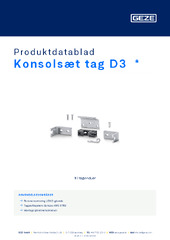 Konsolsæt tag D3  * Produktdatablad DA