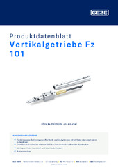 Vertikalgetriebe Fz 101 Produktdatenblatt DE