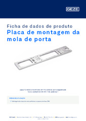 Placa de montagem da mola de porta Ficha de dados de produto PT